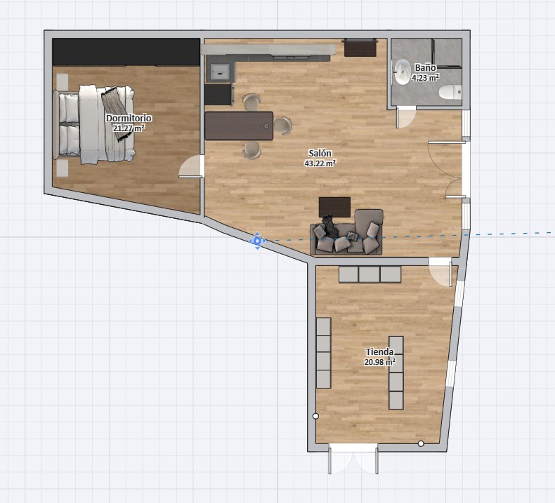 Plan of apartment 1 and commercial unit