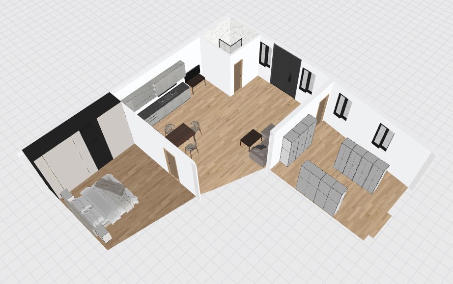 3D visualisation: apartment and commercial unit