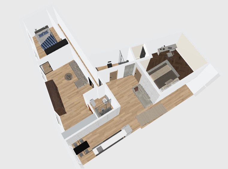 3D visualisation: apartments 2 and 3